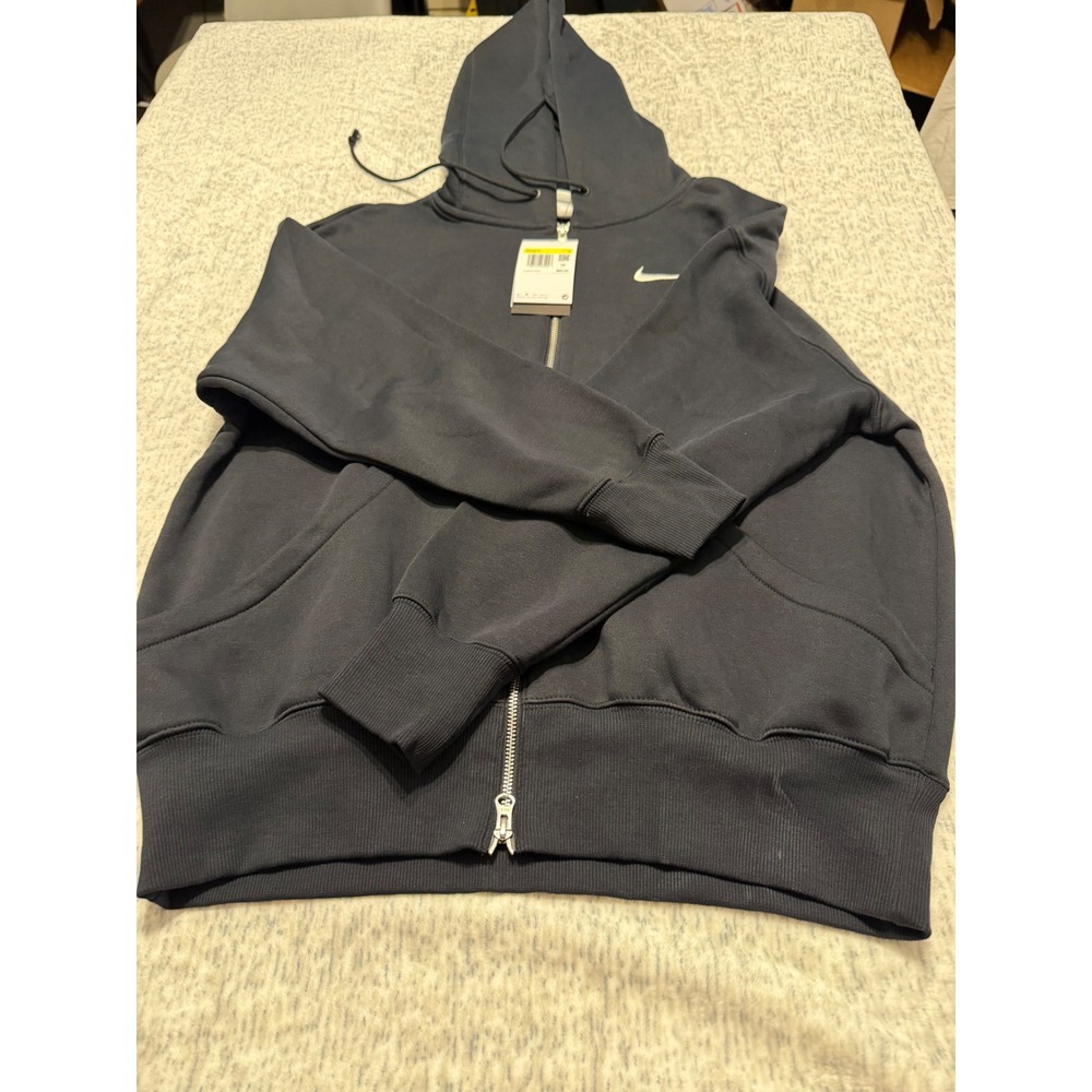 Nike Sportswear Phoenix Fleece Full-Zip Hoodie Womens Black DQ5758-010 Size S